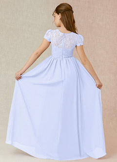 Azazie Delevingne Junior A-Linie Spitze Chiffon Kleid Lavendel image2