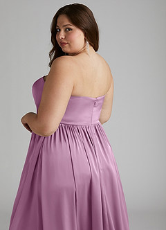 Azazie Morana Brautjungfernkleider Wandelbar A-Linie Schulterfrei Stretch-Satin Kleid Blauregen image20