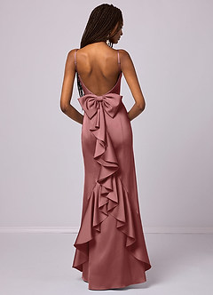 Barbie ♥ Azazie Bridesmaid Dresses Amethyst Mermaid Bow Stretch Satin Dress image1