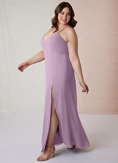Azazie Manila Bridesmaid Dresses Wisteria Sheath V-Neck Chiffon Dress image9