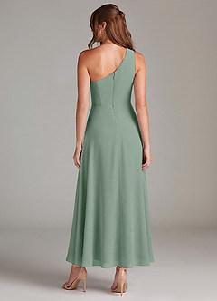 Azazie Brooke Jurken voor bruidsmeisjes Jurk van Chiffon met A-Lijn One-Shoulder Zilveren Salie image5