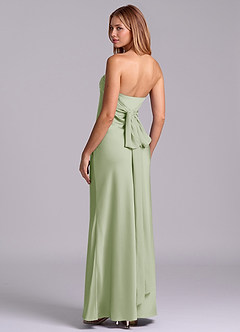 Azazie Ailanie Brudtärnklänningar Klä av Tubklänning i Stretch Satin Axelbandslös Dusty Sage image2