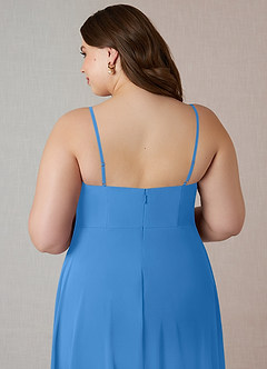 Azazie Emerald Bridesmaid Dresses Blue Jay A-Line Ruffled Chiffon Dress image10