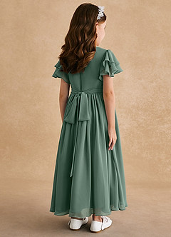 Azazie Ali Final Sale Agave A-Line Pleated Chiffon Dress image2