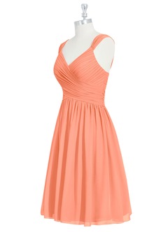 Azazie Angie Bridesmaid Dresses Sunset A-Line Corset Chiffon Dress image9