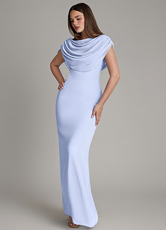 Azazie Hadley Robes de demoiselle d'honneur Robe Sirène en Mousseline de soie Plissée Eis image8