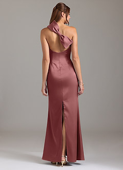Azazie Arleth Bridesmaid Dresses Amethyst A-Line One Shoulder Stretch Satin Dress image5