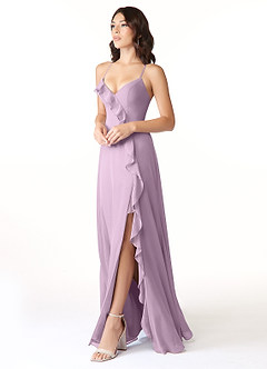 Azazie Tarni Bridesmaid Dresses Wisteria A-Line Chiffon Dress image3