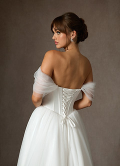 Azazie Adalyn Wedding Dresses Diamond White Ball-Gown Tulle Dress image8