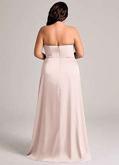 Azazie Wren Abiti da Damigella Abito Convertibile A-Line in Raso Elasticizzato Senza Cinturino Rosa Rossore image7