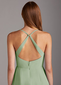 Azazie Manila Bridesmaid Dresses Dusty Sage Sheath V-Neck Chiffon Dress image5