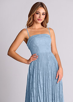 Azazie Mariana Bridesmaid Dresses Powder Blue A-Line Strapless Floral Burnout Convertible Dress image2