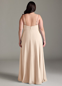 Azazie Akita Bridesmaid Dresses White Alabaster A-Line Chiffon Dress image6