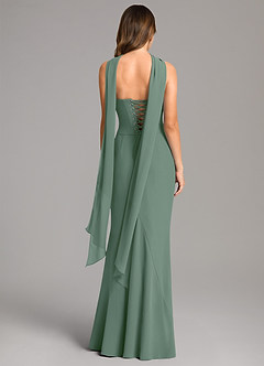 Azazie Sorrel Bridesmaid Dresses Eucalyptus Mermaid Corset Chiffon Dress image5