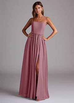 Azazie Calianna Bridesmaid Dresses Vintage Mauve A-Line Off the Shoulder Chiffon Convertible Dress image1