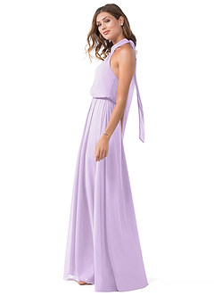 Azazie Landry Bridesmaid Dresses Lilac A-Line Pleated Mesh Dress image3