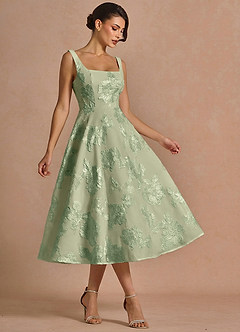 Vestido Verde Claro Midi Brynn image3