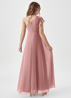 Azazie Arabella Junior Dusty Rose A-Line Ruched Chiffon Dress image2