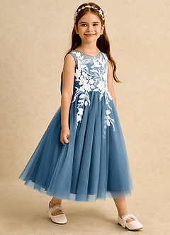 Azazie Sundae Abiti da Ragazza di Fiori Abito Principessa in Pizzo Bermuda image4