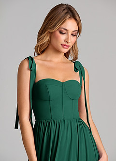 Azazie Anastacia Bridesmaid Dresses Emerald A-Line Sweetheart Neckline Chiffon Dress image7