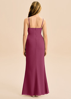 Azazie Buzzy Junior Mulberry Sheath Pleated Chiffon Dress image5