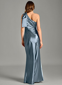 Azazie Yuanna Brudtärnklänningar Klä av Sjöjungfru i Metallisk satin Ena axeln Skymning image6