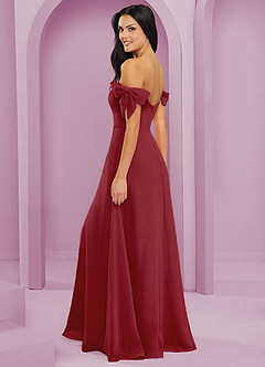 Barbie ♥ Azazie Bridesmaid Dresses Pomegranate A-Line Off the Shoulder Chiffon Convertible Dress image6