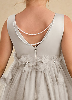 Azazie Lux Flower Girl Dresses Frost A-Line Beaded Tulle Dress image6