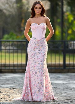Maeve Blushing Pink 3D Flower Prom Dress image4