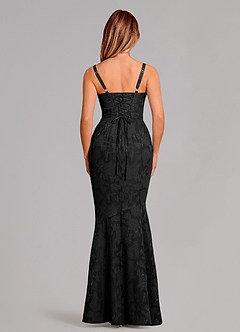 Azazie Aubrey 신부 들러리 드레스 인어 절하다 플로럴 번아웃 바닥 길이 드레스 image5