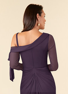 Azazie Marna Kleider für die Brautmutter Etui One-Shoulder Gittergewebe Kleid Pflaume image5