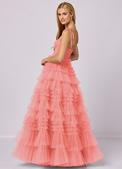 Barbie ♥ Azazie Bridesmaid Dresses Coral A-Line Sweetheart Neckline Tulle Dress image2