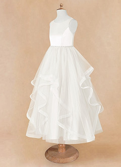 Azazie Sofia Flower Girl Dresses Ivory A-Line Beaded Tulle Dress image10