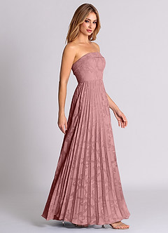Azazie Mariana Bridesmaid Dresses Dusty Rose A-Line Strapless Floral Burnout Convertible Dress image6