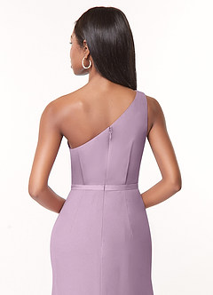 Azazie Liza Bridesmaid Dresses Wisteria Mermaid One Shoulder Chiffon Dress image3