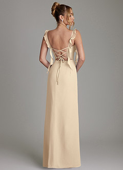Azazie Jessamine Abiti da Damigella Abito Sirena in Chiffon Corsetto Champagne image8