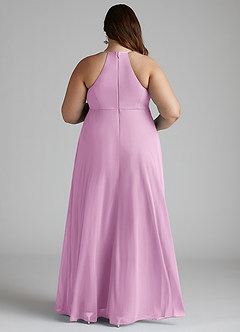 Azazie Annabelle Maternity Bridesmaid Dresses A-Line V-Neck Pleated Mesh Floor-Length Dress image8