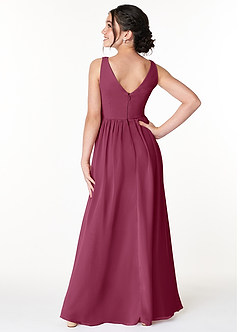 Azazie Sawyer Junior Mulberry A-Line Pleated Chiffon Dress image2