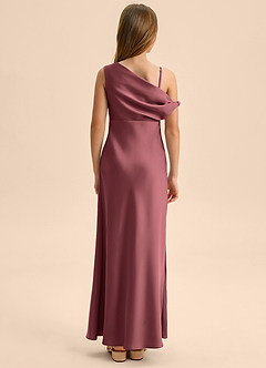 Azazie Emerson Junior Abito Tubino in Raso Elasticizzato a Spalla Scoperta Merlot image2