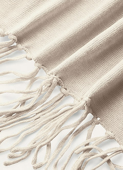 front Wool-Blend Fringe Hem Scarf & Shawl