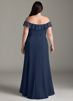 Azazie Sophie Bridesmaid Dresses Dark Navy A-Line Off the Shoulder Chiffon Convertible Dress image7