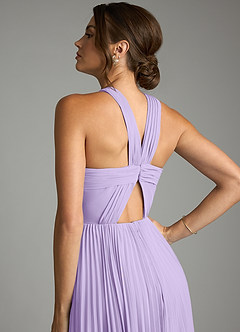 Azazie Afra Bridesmaid Dresses Lilac A-Line Pleated Chiffon Dress image6