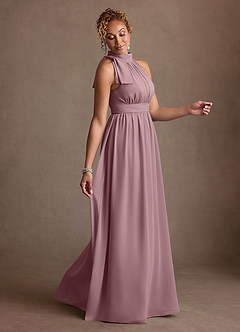 Azazie Antoinette Mother of the Bride Dresses Dusty Rose A-Line Pleated Chiffon Dress image4