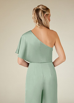 Azazie Hagretta Abiti per la Madre della Sposa Abito Tuta Pantaloni in Raso Elasticizzato Agave image8