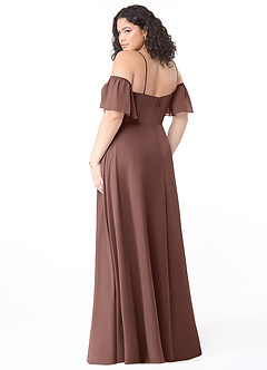 Azazie Sue Bridesmaid Dresses Espresso A-Line Off the Shoulder Chiffon Convertible Dress image10