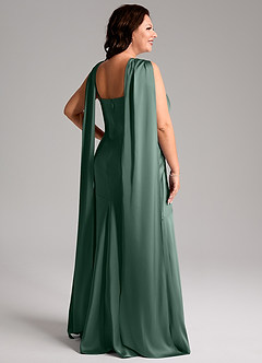 Azazie Kinsley Bridesmaid Dresses Eucalyptus Mermaid Side Slit Stretch Satin Dress image9