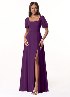 Azazie Alani Brautjungfernkleider A-Linie Quadratischer Ausschnitt Chiffon Kleid Traube image1