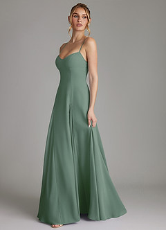 Azazie Imani Bridesmaid Dresses Eucalyptus A-Line Sweetheart Neckline Chiffon Dress image5