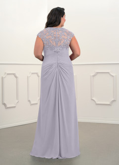 Azazie Birdie Mother of the Bride Dresses Fog A-Line Queen Anne Sequins Chiffon Dress image30