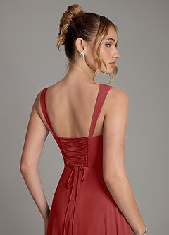 Azazie Agustina Bridesmaid Dresses Rust Mermaid Corset Chiffon Dress image2